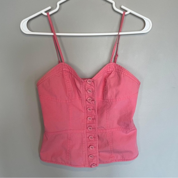 French Connection Pink Button Cami Top sz 4 - Picture 1 of 5